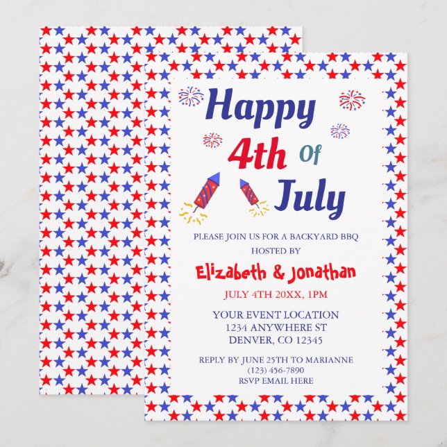 Invitation 4 juillet (Devant / Derrière)