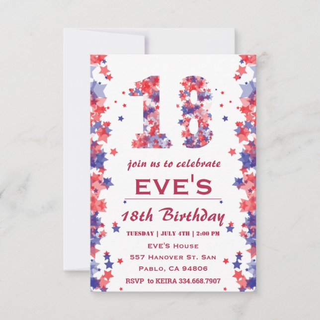 Invitation 4 Juillet 18 Anniversaire (Devant)