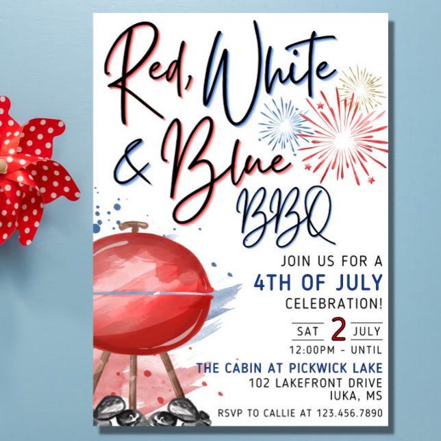 Invitation 4 juillet, 4 juillet Fête (Créateur téléchargé)