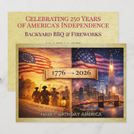 Invitation 4 juillet Amérique 1776 à 2026 USA 250e fête