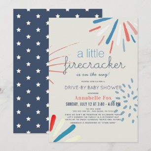 Invitation 4 juillet Baby shower Drive-by