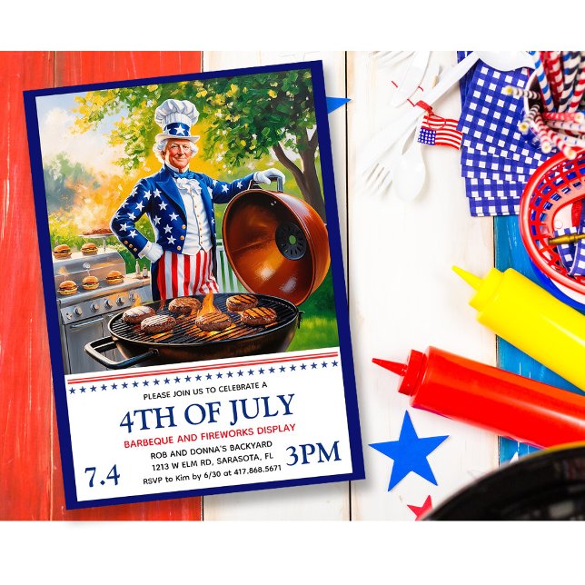 Invitation 4 juillet barbecue (Créateur téléchargé)