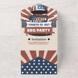 Invitation 4 juillet barbecue triplée