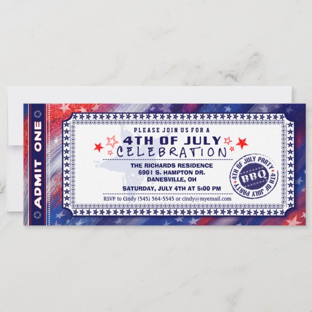 Invitation 4 juillet BBQ Party (Devant)