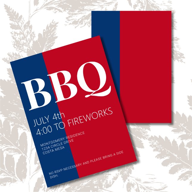 Invitation 4 juillet BBQ Party (Créateur téléchargé)