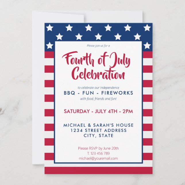 Invitation 4 juillet BBQ Party (Devant)
