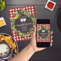 4 juillet BBQ Pig Fleur sauvage Red En vichy Party