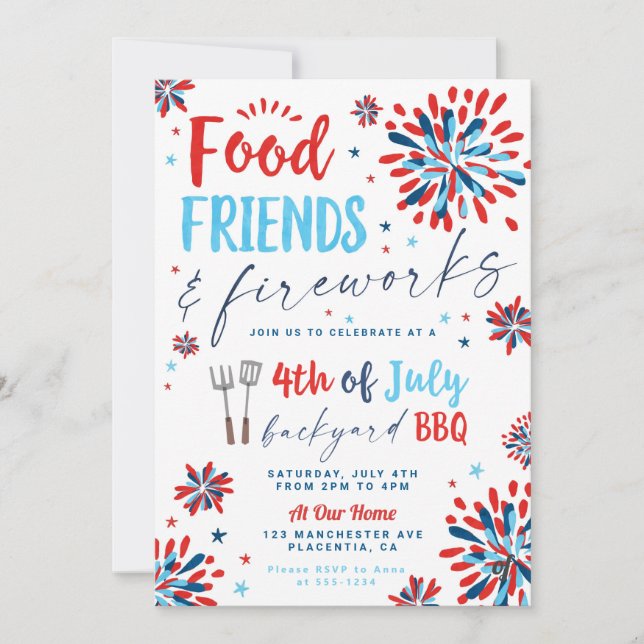 Invitation 4 juillet BBQ Quartier Block Party (Devant)