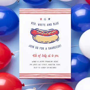 Invitation 4 juillet BBQ Quirky À La Main