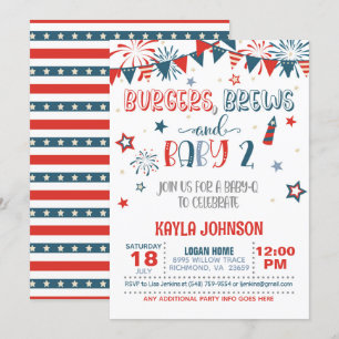 Invitation 4 juillet bébé Baby shower Q - bébé 2