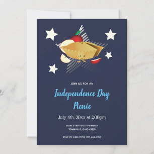 Invitation 4 juillet Carton de pique-nique Apple Pie Invitati