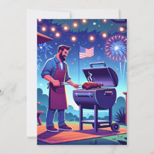 Invitation 4 juillet Cookout Custom Party