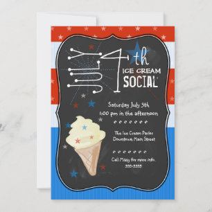 Invitation 4 juillet Crème glacée sociale