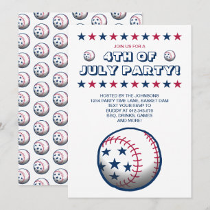 Invitation 4 juillet de baseball