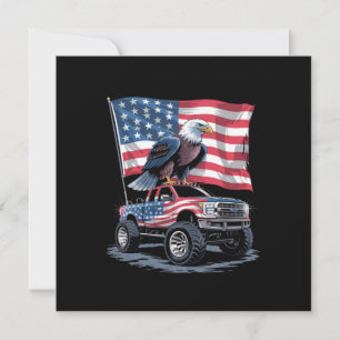 Invitation 4 juillet Drapeau américain patriotique aigle USA 