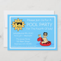 4 juillet du Pool Party (Male Red Innertube)