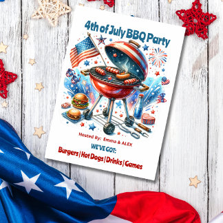 Invitation 4 juillet Famille Réunion Bakyard Bq Party