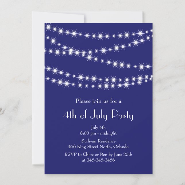 Invitation 4 juillet Fête (Devant)