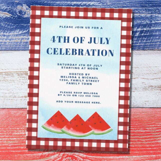 Invitation 4 juillet fête (Créateur téléchargé)