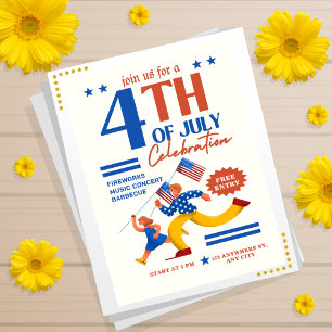 Invitation 4 juillet Fête, Bonne Indépendance