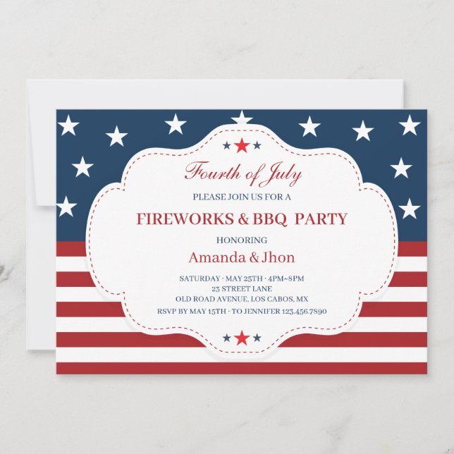Invitation 4 juillet, Fête de l'Indépendance, barb (Devant)