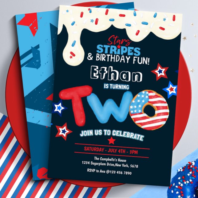Invitation 4 juillet fête du 2e anniversaire (Créateur téléchargé)