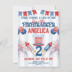 Invitation 4 juillet Feu d'artifice Anniversaire Fête Invitat