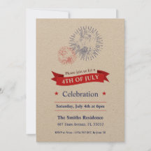 Invitation 4 juillet Fireworks Party