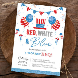 Invitation 4 juillet Indépendance BBQ modifiable