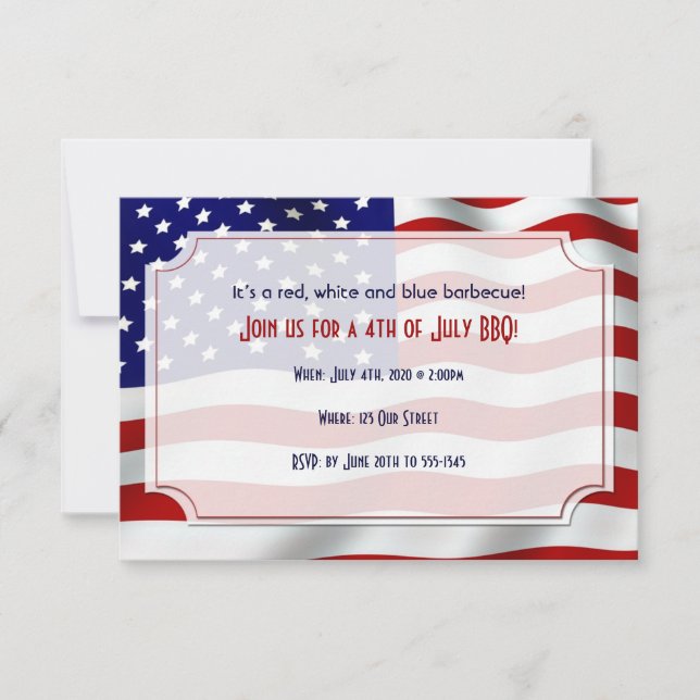 Invitation 4 juillet la bannière étoilée diminue pour (Devant)