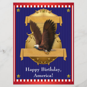 Invitation 4 juillet patriotique de l'aigle bleu rouge