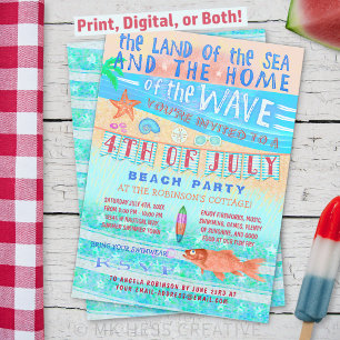 Invitation 4 juillet plage ou piscine   Natation d'été