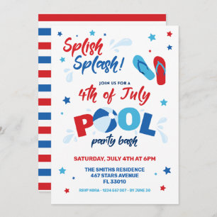 Invitation 4 juillet Pool Party