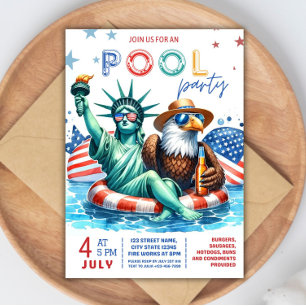 Invitation 4 juillet Pool Party - Indépendance