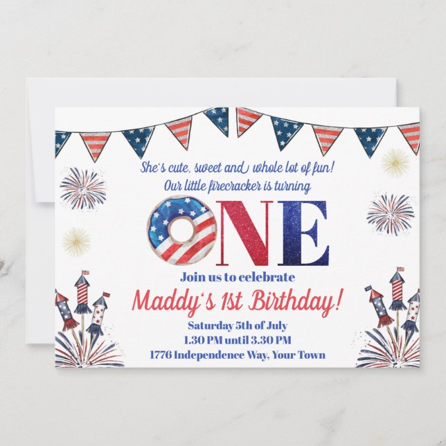 Invitation 4 juillet premier voleur d'anniversaire (Devant)