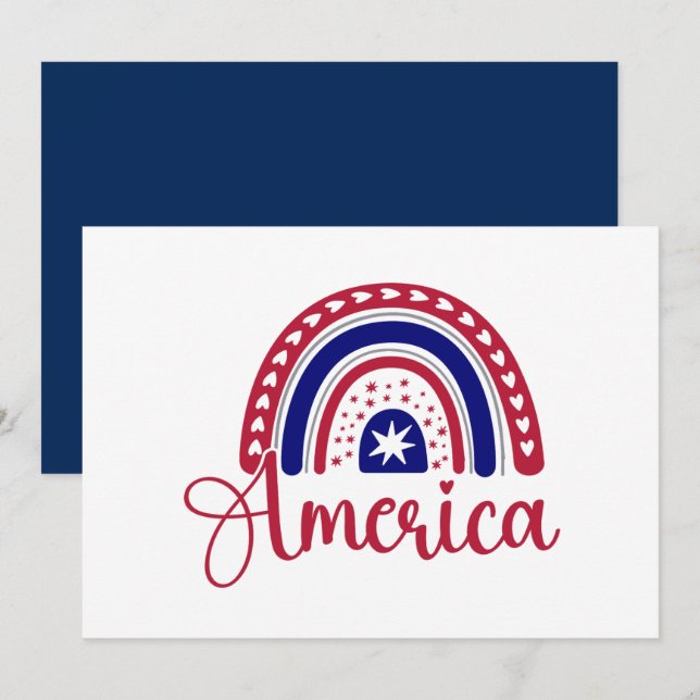 Invitation 4 juillet Rainbow America (Devant / Derrière)