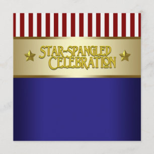Invitation 4 juillet Rouge blanc et bleu
