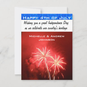 Invitation 4 juillet salutations heureuses