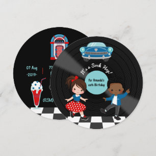 Invitation 4 juillet Sock Hop Party