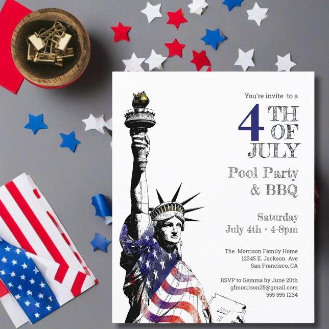 Invitation 4 juillet Statue de la Liberté (Créateur téléchargé)