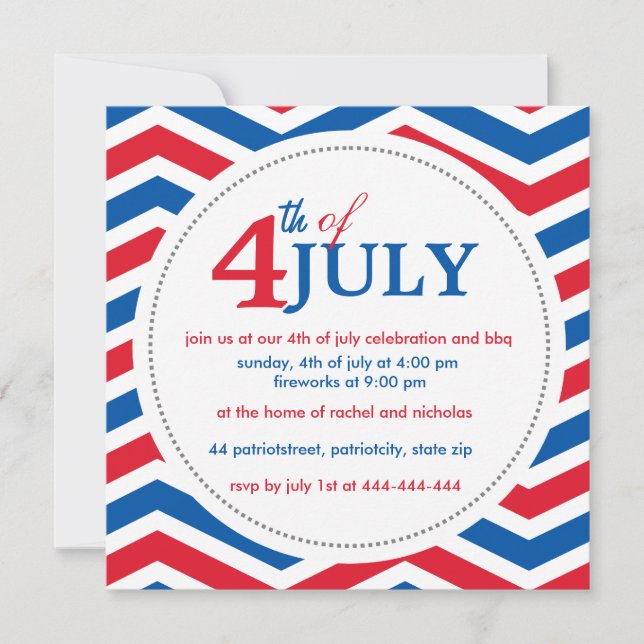 Invitation 4 juillet sur mesure (Devant)