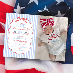 Invitation 4 juillet Une Toute Américaine Photo de 1er annive