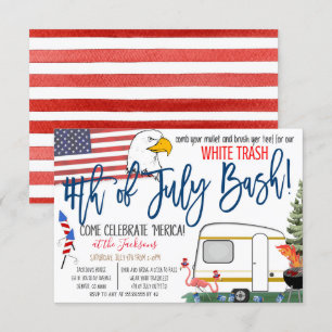 Invitation 4 juillet White Trash Bash