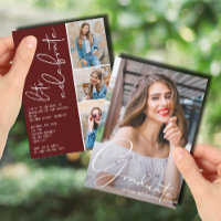 4 Photo Collage Graduation Dark Maroon