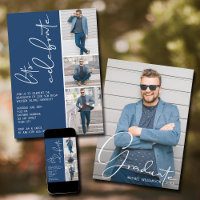 4 Photo Collage Graduation Marine Blue
