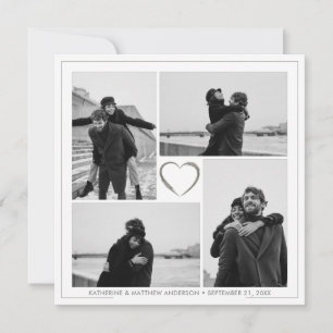 Invitation 4 Photo Collage Mariage Anniversaire Nom et date