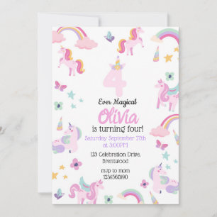 Invitation 4 toujours magique, Anniversaire de la licorne, Ra
