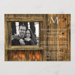 Invitation 4e anniversaire Mariage de la grange Wood