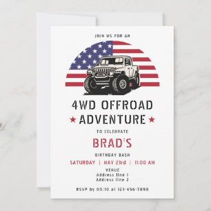 Invitation 4WD Off Road Adventure 4x4 Automotive Birday