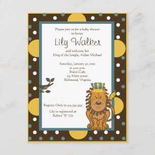 Invitation 4x5 taille King of the Jungle Brown/point orange